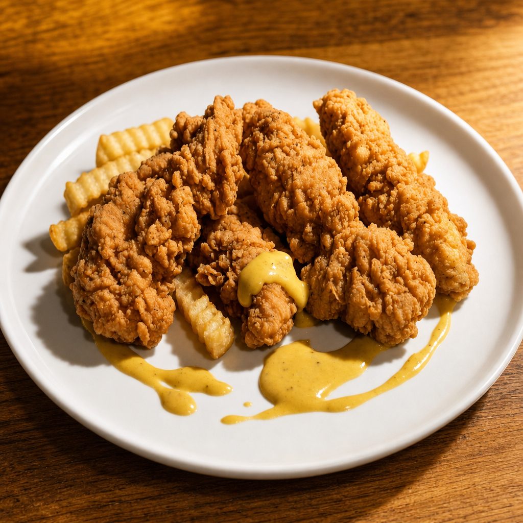 Chicken Strips and a Roll.